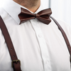 Midnight Oak - Real Leather Bow Tie 2