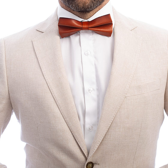 Tawny Plateau - Real Leather Bow Tie adult 10