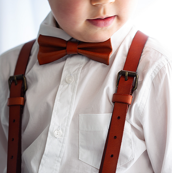 Tawny Plateau - Real Leather Bow Tie child 4