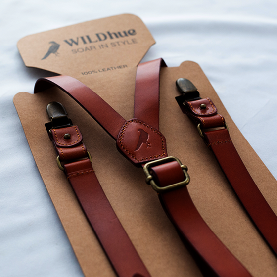 Tawny Plateau - Real Leather Suspenders Adult 6